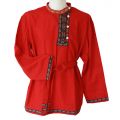 Cossack Shirt Red  Cotton