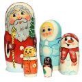 Matroschka Babuschka Holzfiguren Santa Claus Ded Moroz  rot 16cm
